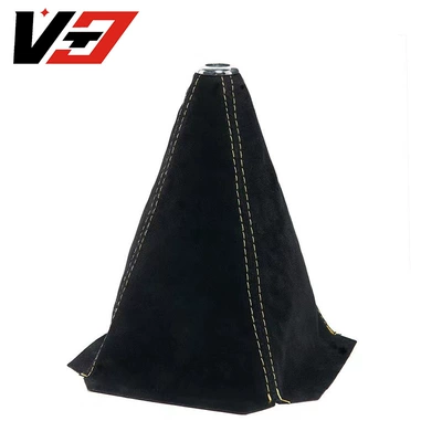 Lever Gear Lever Dust Cover — Sürətlər qutusu və əl tormozu başlıqları - black-suede-bright-cover-yellow-line