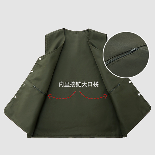E-commerce New 8 Pockets Outdoor Spring and Autumn Casual Vest for Men Middle-aged Men's Father Jacket Multi-functional