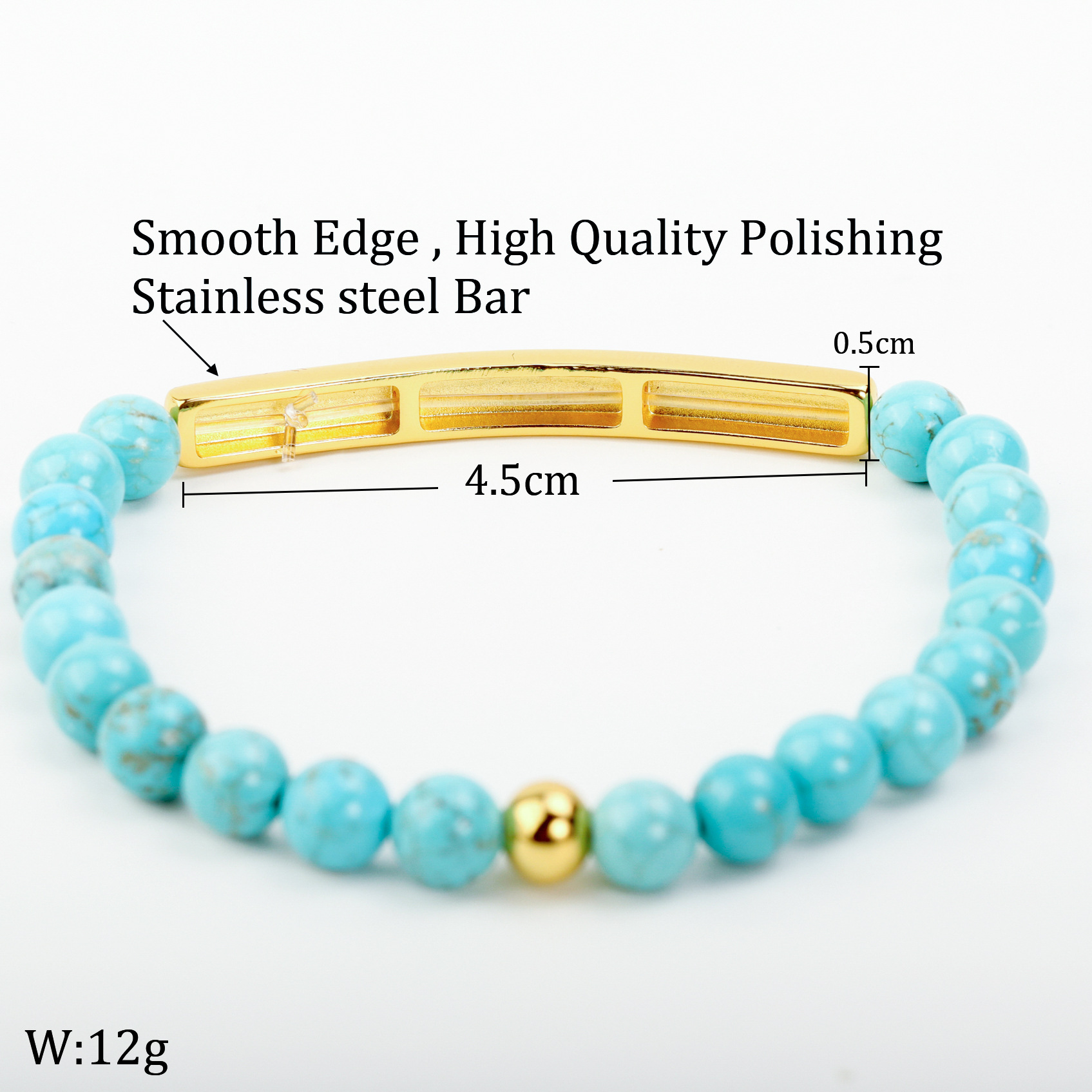 Estilo Simple Letra Acero Inoxidable Piedra Natural Enchapado Pulsera 1 Pieza display picture 4