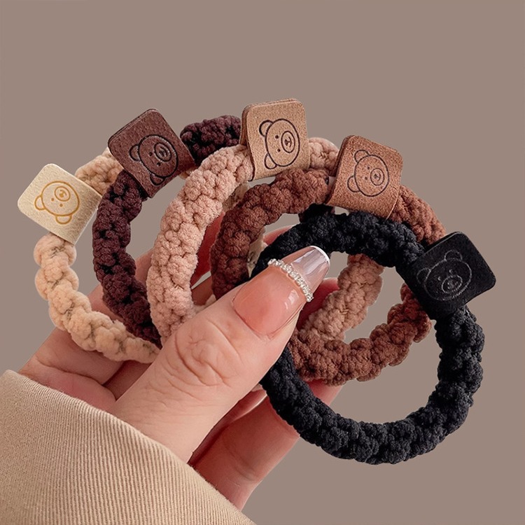Banda para el cabello cuerda para el cabello tocado de alta gama nuevo estilo simple banda de goma lazo para el cabello de las mujeres alta elasticidad durable no lastimar el cabello cubierta de cuero cuerda para el cabello