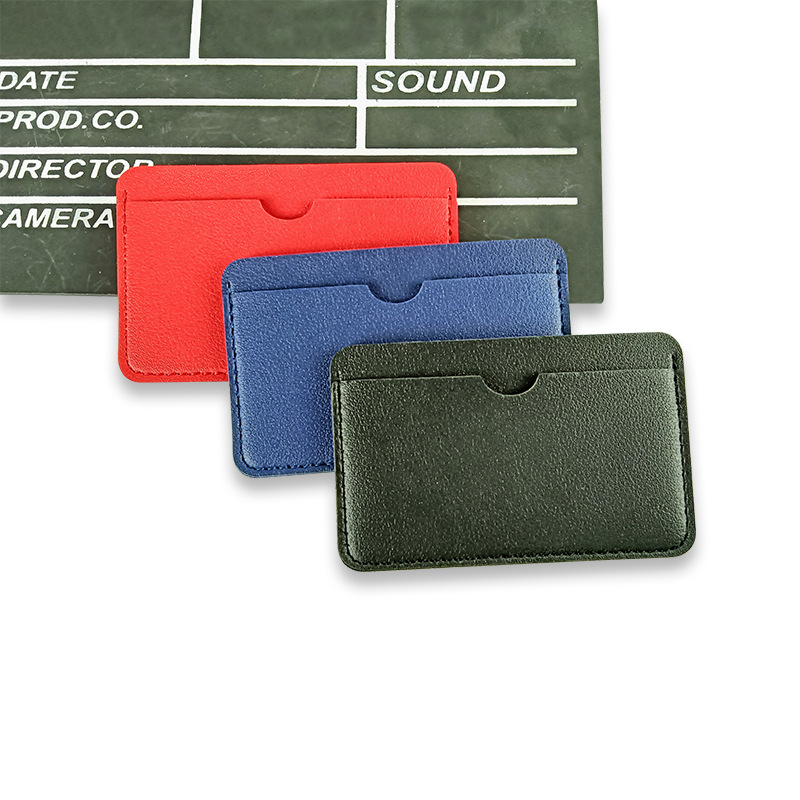 Pu cuero bolsas de tarjetas, bolsas de tarjetas bancarias ultra delgadas para mujeres, bolsas de tarjetas de identificación al por mayor, bolsas de tarjetas de cuero para hombres