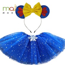 MAJI儿童冰雪奇缘系列网纱裙米奇头扣套装 春夏季新款女孩蓬蓬裙