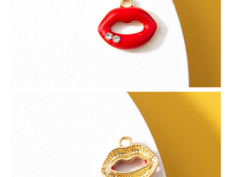 10 Unidades/Paquete Aleación Diamantes De Imitación Labios Colgante display picture 2