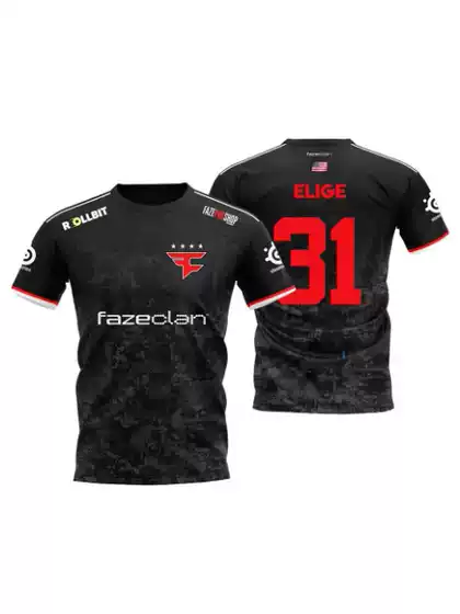 2025 Faze Esports Club Uniform Summer Breathable Men's and Women's Short-Sleeved Round Neck Casual Tops