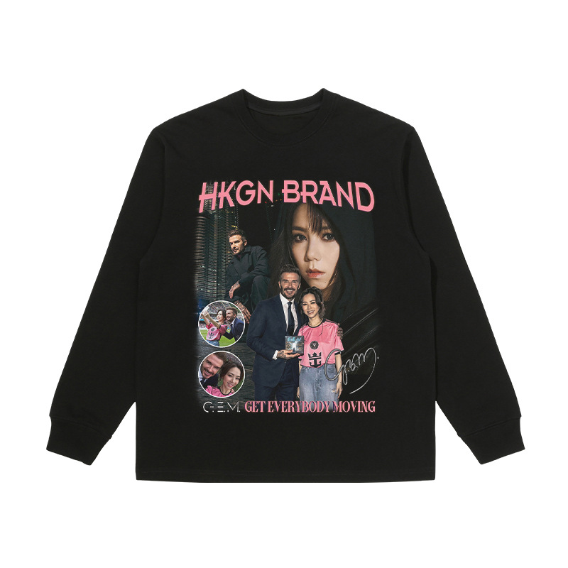 Deng Ziqi Beckham impresa camiseta de manga corta de cuello redondo suelta estrella de moda de fútbol