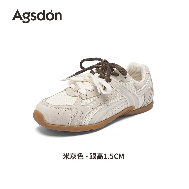奥古狮登红色德训鞋女款2025新款夏季软底赛车鞋运动芭蕾阿甘女鞋|undefined