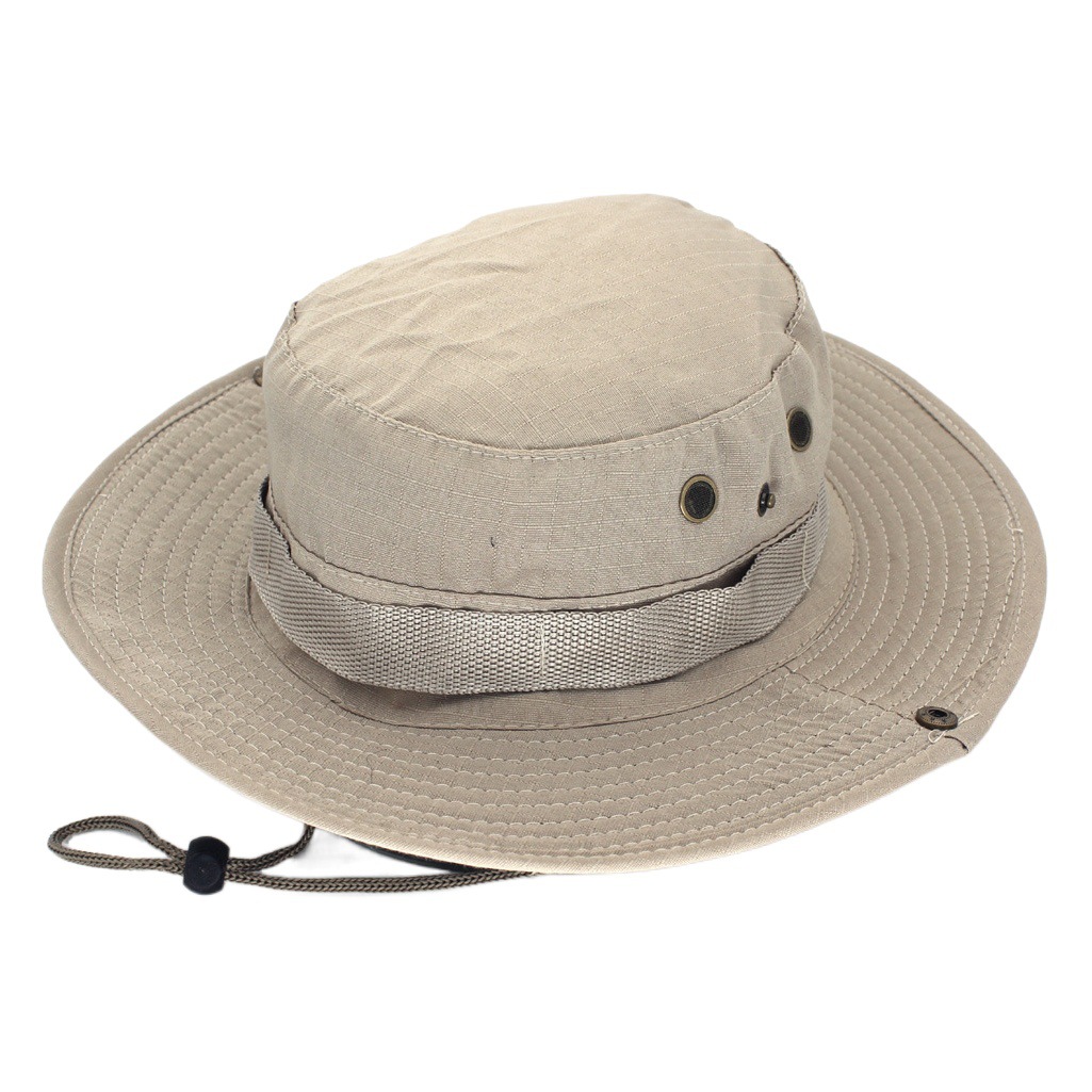 Cross-Border Outdoor Round-Brimmed Fishing Fisherman Hat Mountaineering Leisure Jungle Breathable Sun Hat Large Brim Beanie Hat