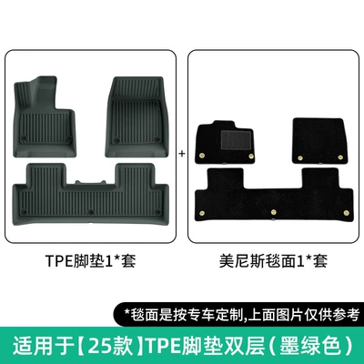 Mats, Yu7 Trunk Mat Modelə uyğun ayaqaltı - 25-26-yu7-double-layer-dark-greenmenis-floor-mats