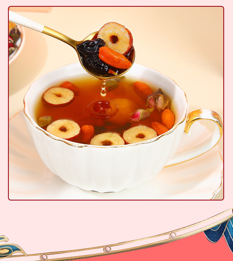 Brown Sugar Ginger Tea with Rose Longan Red Date and Goji 150g Hot Brew Herbal Blend key features