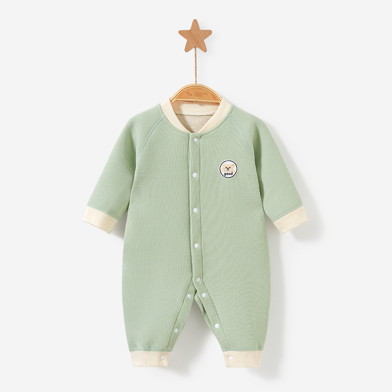 Mono para bebé para primavera, otoño e invierno, forrado de lana, cálido, adecuado para salir, conjunto unisex de otoño, pelele grueso, ropa para recién nacido.