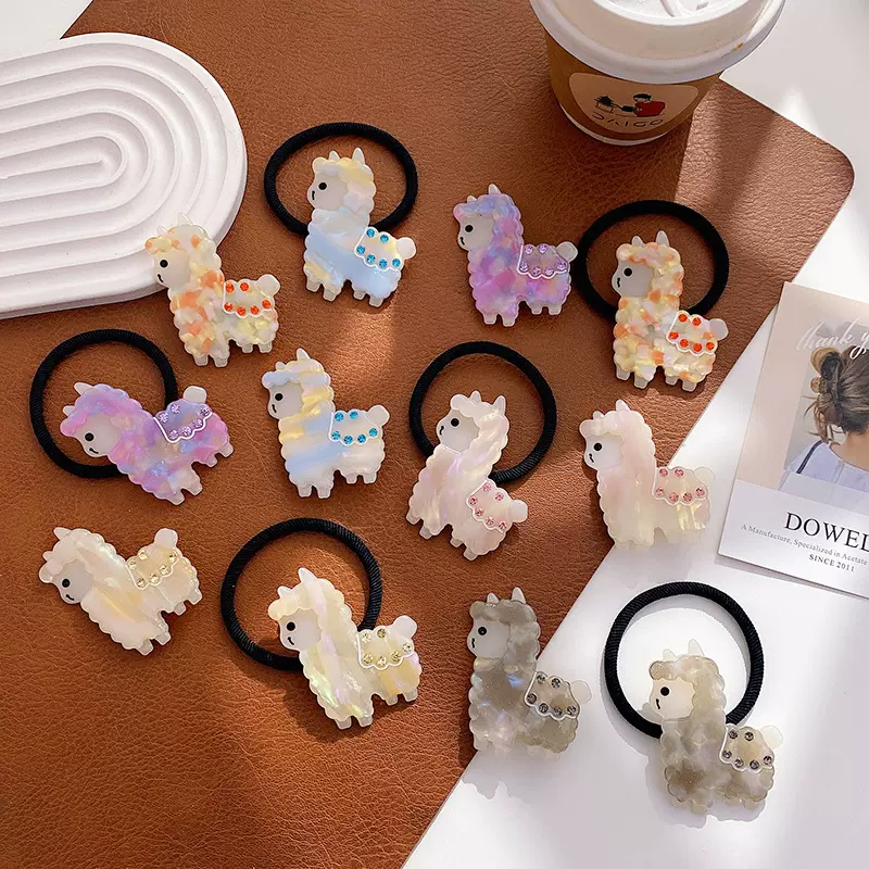 朵薇饰品韩版醋酸发卡高马尾皮筋发圈百搭卡通女鸭嘴夹刘海碎发夹