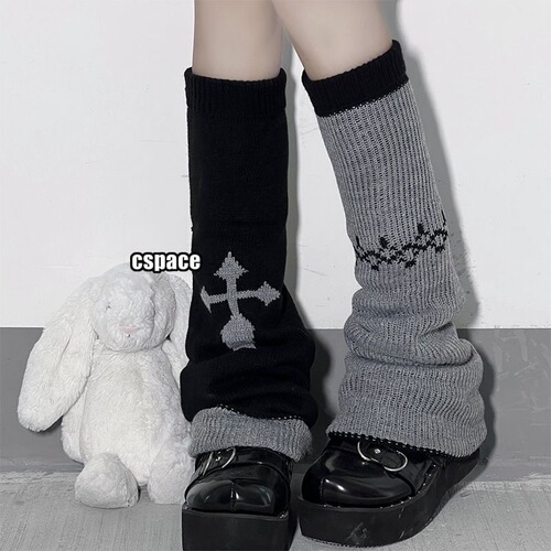 Japanese Lolita wide-leg socks set Cross Gothic style long-tube wide-leg socks set JKCos long-tube leg warmers