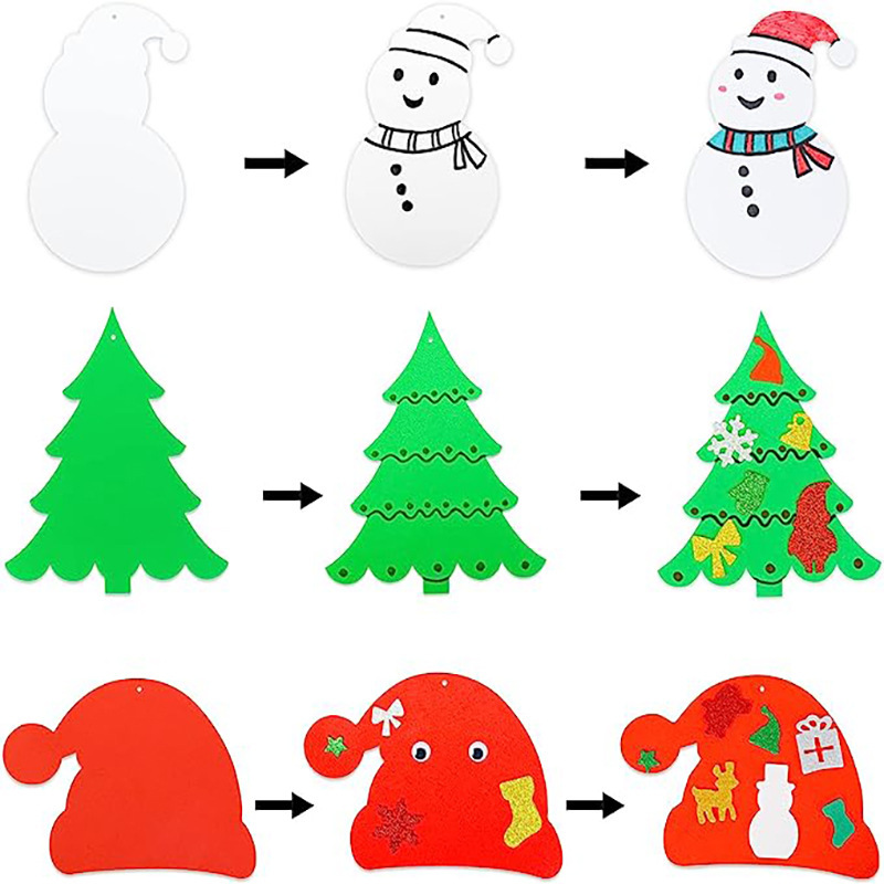 クリスマスクリスマスツリーバブル形状ステッカーセット工芸セットクリスマスツリー帽子雪だるま子供クリスマスステッカー|undefined