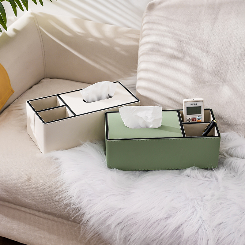 Caja de pañuelos sala de estar dormitorio simple luz de cuero de lujo caja de almacenamiento de escritorio de gama alta restaurante hotel cama y desayuno caja de pañuelos