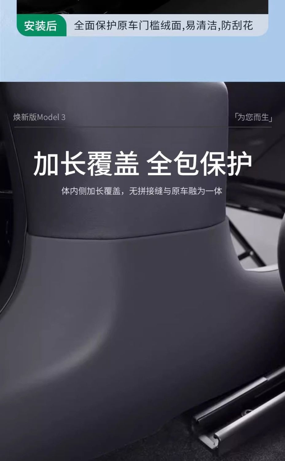 Suitable for Tesla Front and Rear Door Sill Strips, New Version Model 3 Laser-Carved Carbon Pattern Welcome Pedal Protection Plate Accessories