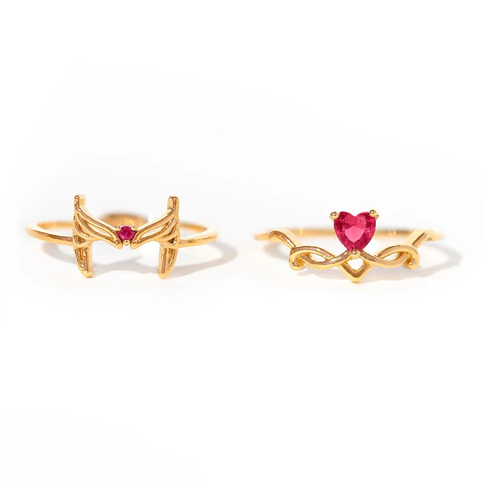 Adjustable Ring Size 1 Piece Quantity Copper Inlay Heart Shape Butterfly Zircon Open Rings