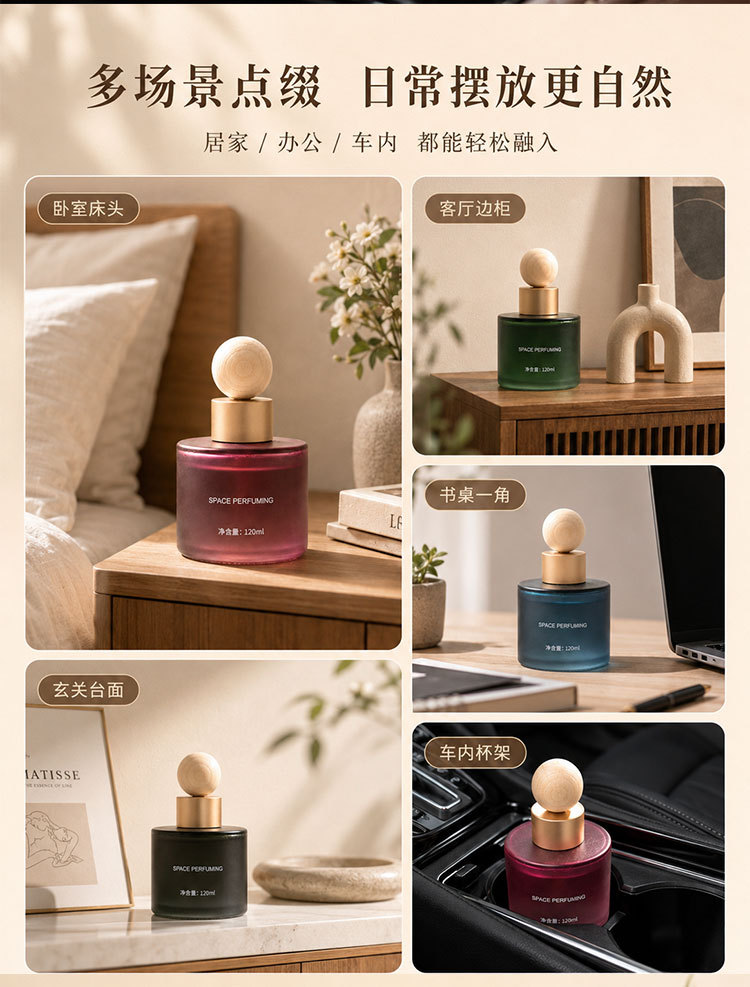 Car Air Freshener, Car Perfume, Planet-Shaped Wooden Stick, Light Fragrance, Liquid Fragrance, Home and Car Long-Lasting Scent