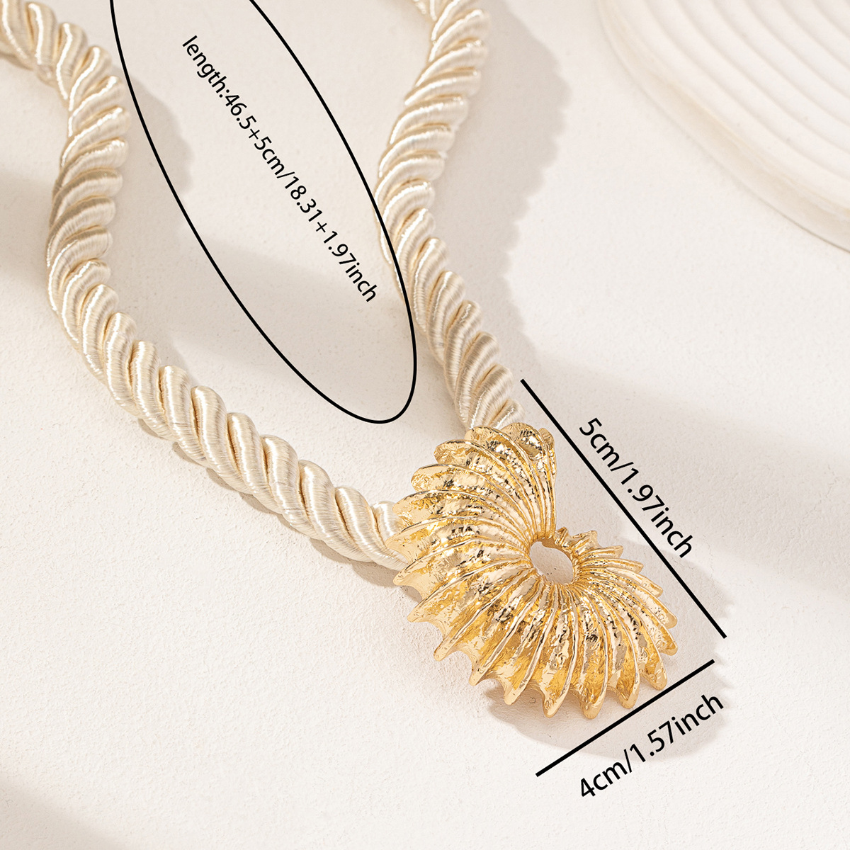 40g Weight Lobster Trigger Clasp Closure Clasp Closure Type Alloy Pendant Material Pendant Necklace Classification Polyester Chain Material Exaggerated Marine Style Conch Alloy Rope Cord String Lobster Trigger Clasp Closure Pendant Necklaces Wholesale