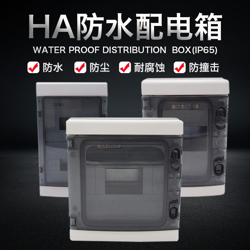 外贸出口HA系列防雨配电箱IP65户外防雨断路器配电箱漏电配电盒防