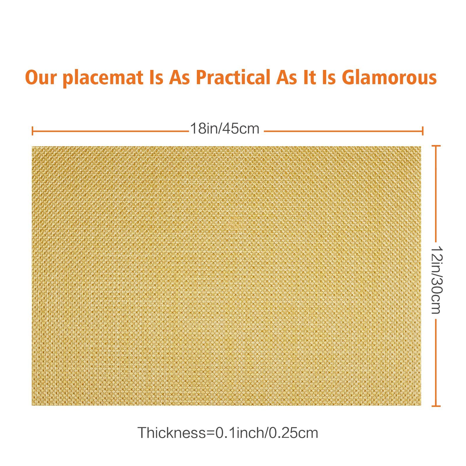 Venta caliente transfronteriza manteles de oro de seda brillante PVC Western placemat color de aislamiento antideslizante estera del hotel almohadilla decorativa estera