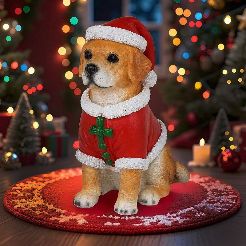  New Product Christmas Labrador Bichon Corgi Cute Dog Christmas Ornaments Resin Home Decoration