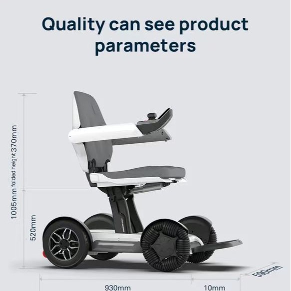Silla de ruedas eléctrica plegable automática con control remoto inteligente para teléfonos móviles, de puerta a puerta, para personas con discapacidad.