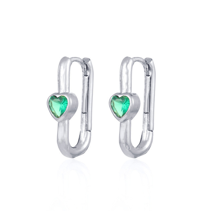 Simple Style U En Forme De Coeur En Forme De Zircon Cuivre Plaqué Or Boucles D'oreilles display picture 7