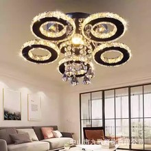 五环水晶灯简约现代LED吸顶灯创意线割水晶灯外贸货热销款可定制
