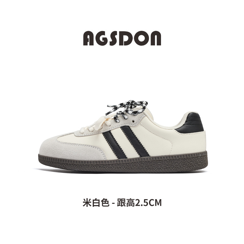 Augusto Lion Dengde zapatos de entrenamiento para mujeres primavera 2025 nuevo tipo plano Gump zapatos blancos retrópatos deportivos casuales