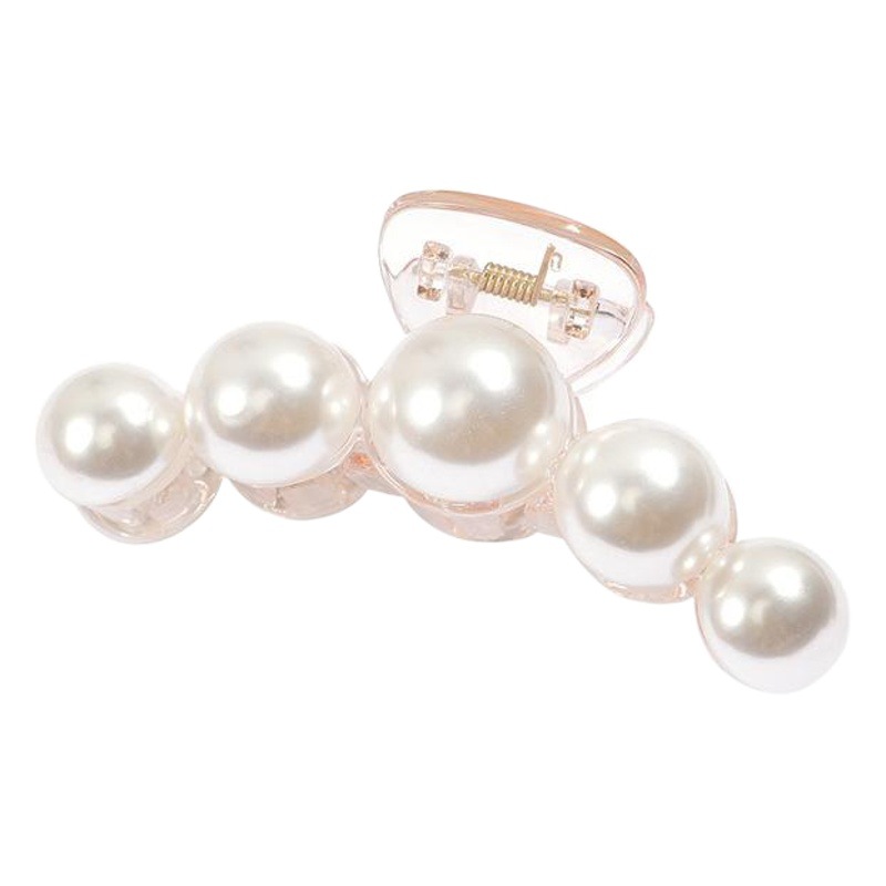 Pinza para el cabello coreana, dulce pinza para el cabello con perlas al estilo coreano para la parte posterior de la cabeza, pinza de tiburón súper elegante, pinza para el cabello estilo princesa.