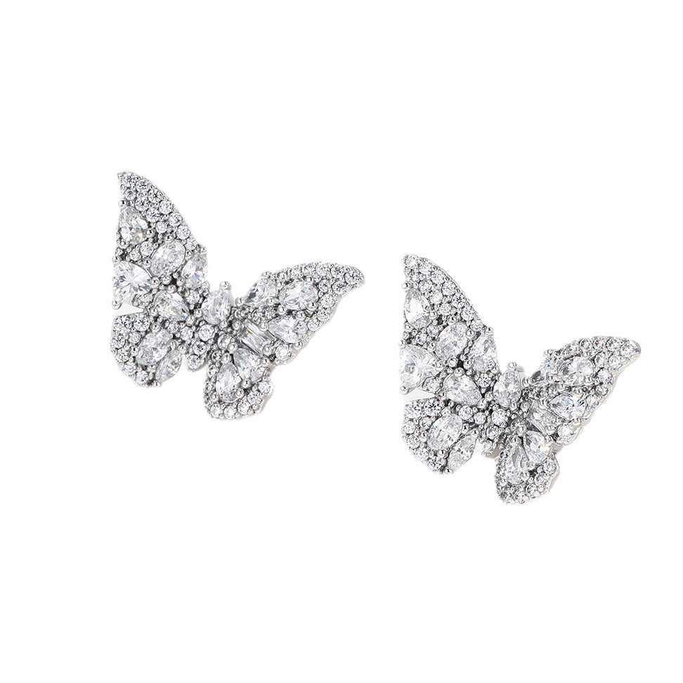 Joyas Xuping flores amor estrellas gotas de agua zircon orejetas de aleación de diamante femenina sensación de diseño de moda ligera orejetas de lujo