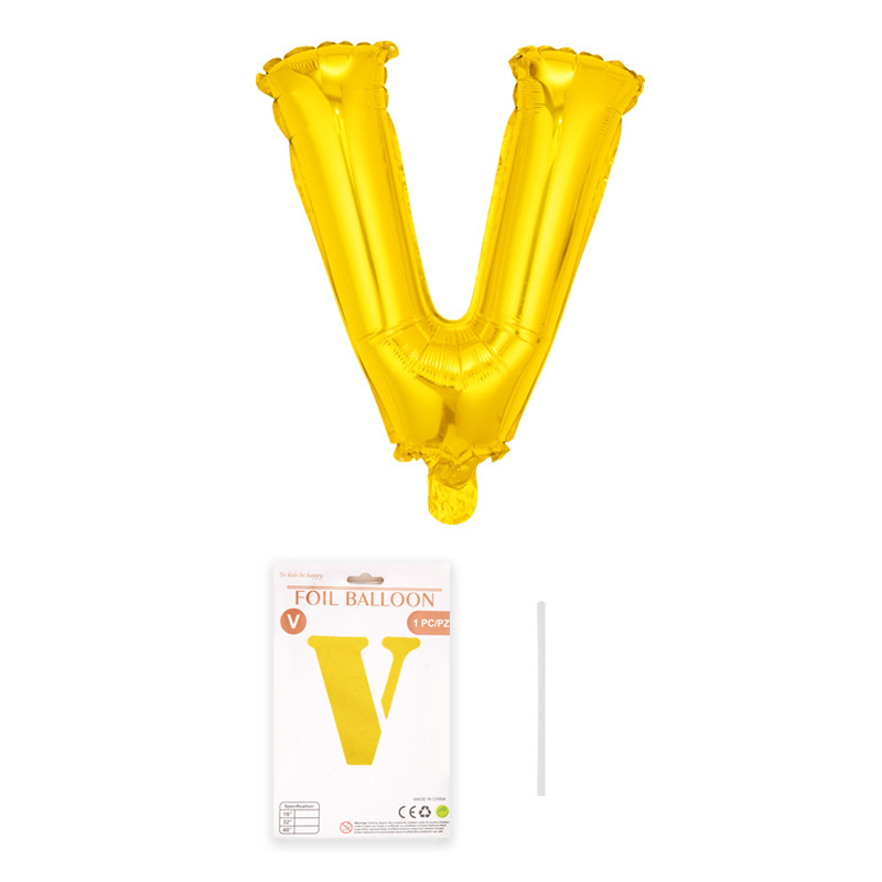 16 pulgadas alfabeto inglés tarjeta de papel independiente embalaje película de aluminio globo decoración de fiesta de cumpleaños diseño papel de aluminio globo al por mayor