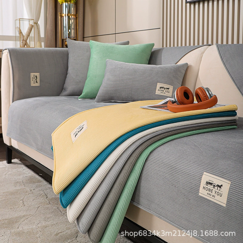 Синель Подушка для дивана Four Seasons Универсальная Нескользящая подушка Современный простой зимний чехол для дивана Полное покрытие Ткань Полотенце Кожа