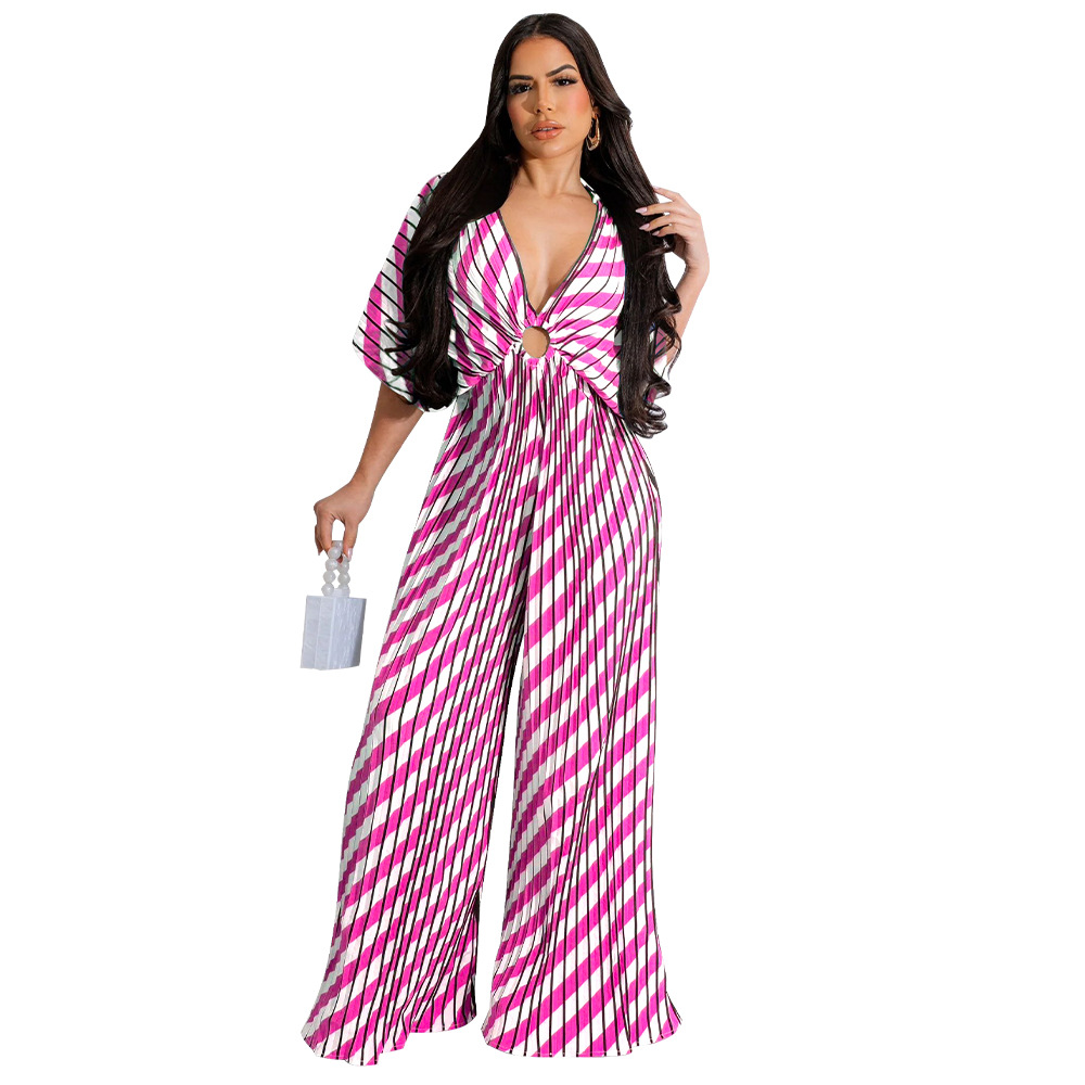 Streetwear Tie Dye Stripe Polyester Jumpsuits display picture 5