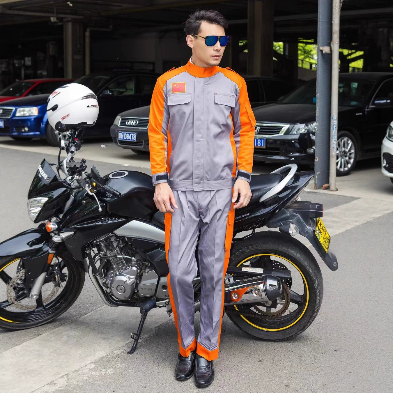 Осенний рабочий костюм с укороченными рукавами, антистатический, для гонок, фабричный, на заказ