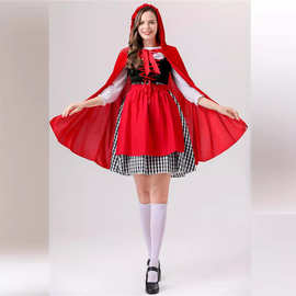 万圣节服装成人小红帽大灰狼服cosplay连衣裙六一节舞台角色演出