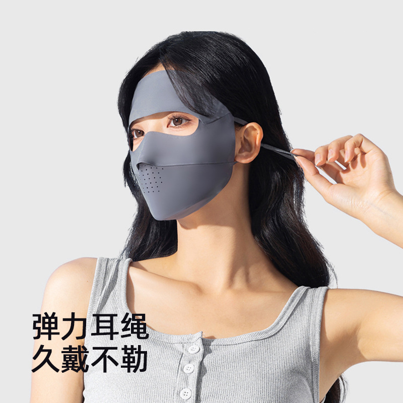MEETSUNNY Full-Face Sunscreen Mask with Ice Silk Sun Scarf for UV Protection, Face Mask with Breathable Design