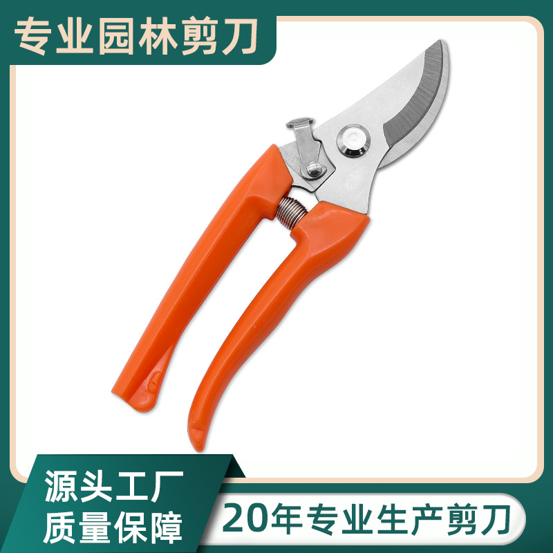 阳江源头厂货园林修枝剪不锈钢鸟嘴修枝剪PP柄园艺剪枝花艺果枝剪