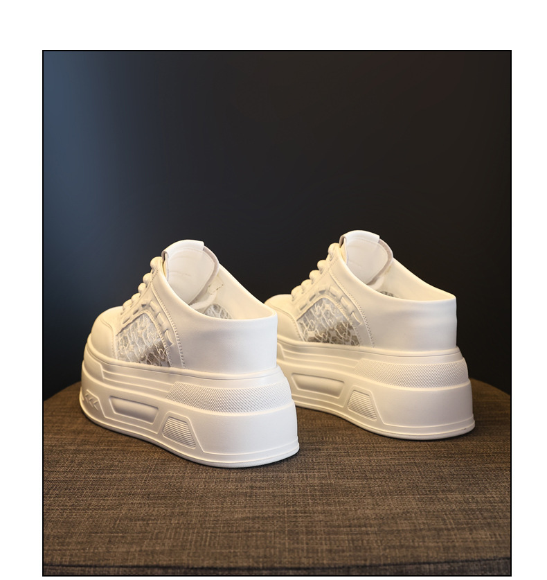 Giày sneaker nữ đế dày lưới thoáng khí trắng phối hợp mọi trang phục — màu trắng chi tiết 14