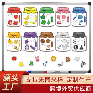 Cross-border explosions interesting color recognition magnetic classification toys suit color sugar cans parenting early education refrigerator magnets