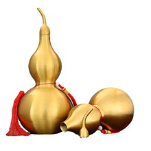 铜葫芦摆件 纯铜开口葫芦 车挂件开盖八卦葫芦办公室摆设中式礼品