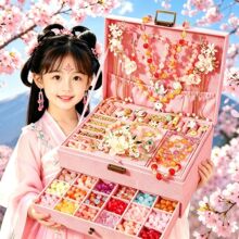 古风手工diy材料包琉璃串珠儿童串珠材料包女孩珠子礼盒六一礼物