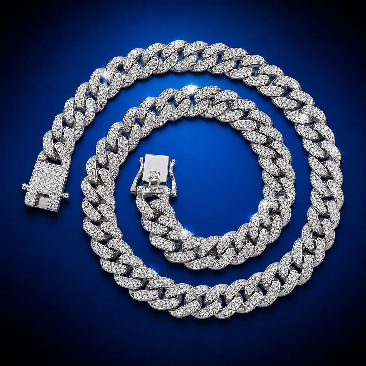 Collar de Cadena Cubana Hip-Hop de 13 mm en Aleación con Pedrería para Fiesta