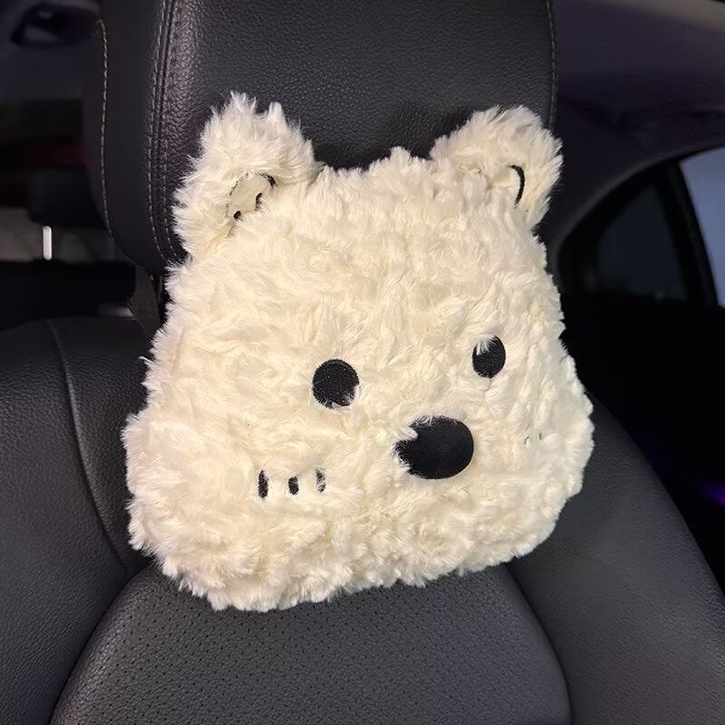 Cartoon West Highland Cushion Pacha Dog Pillow Cute Neck Protector Seat Cushion Pillow Universal Car Pillow