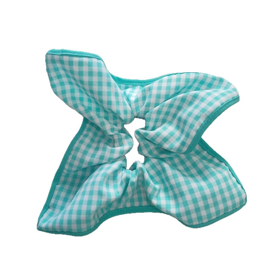 Elastico per capelli a quadri con foulard, accessorio elegante_voghion.com
