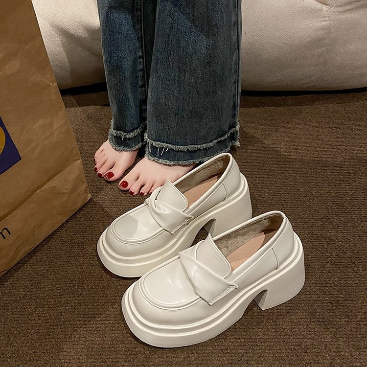 High heeled small leather for women in spring 2024, new one foot heel thick soled Mary Jane English style Lefu single_voghion.com
