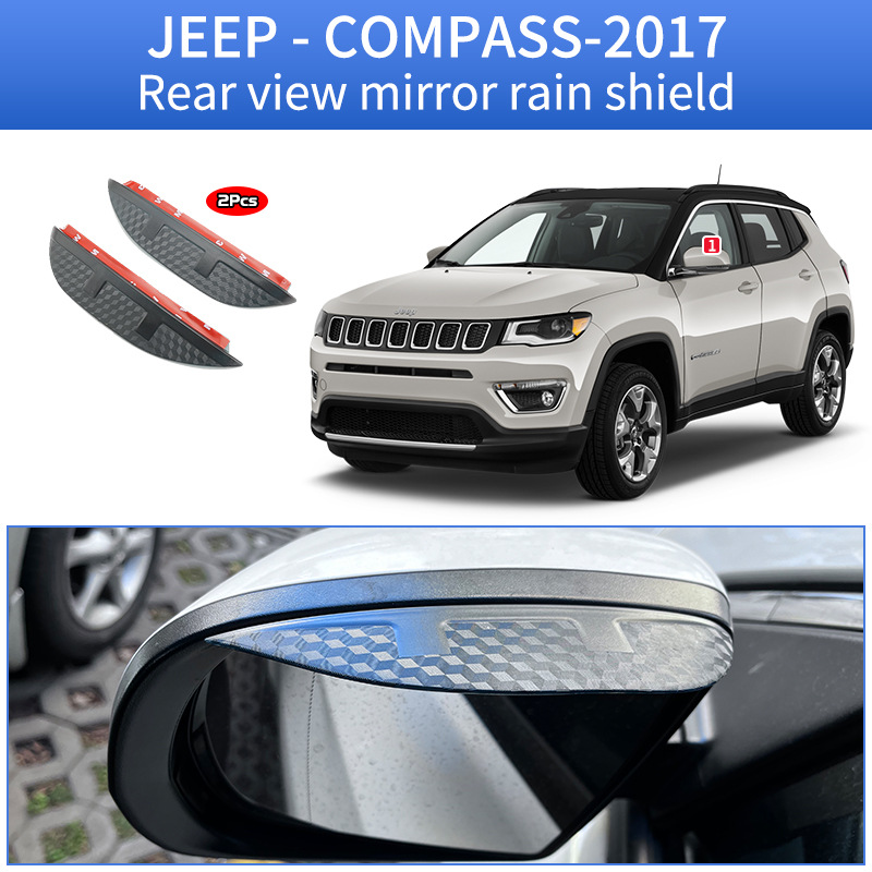 Suitable for Jeep Compass Window Visor, Rearview Mirror Rain Shield, Jeep Compass Window Visor
