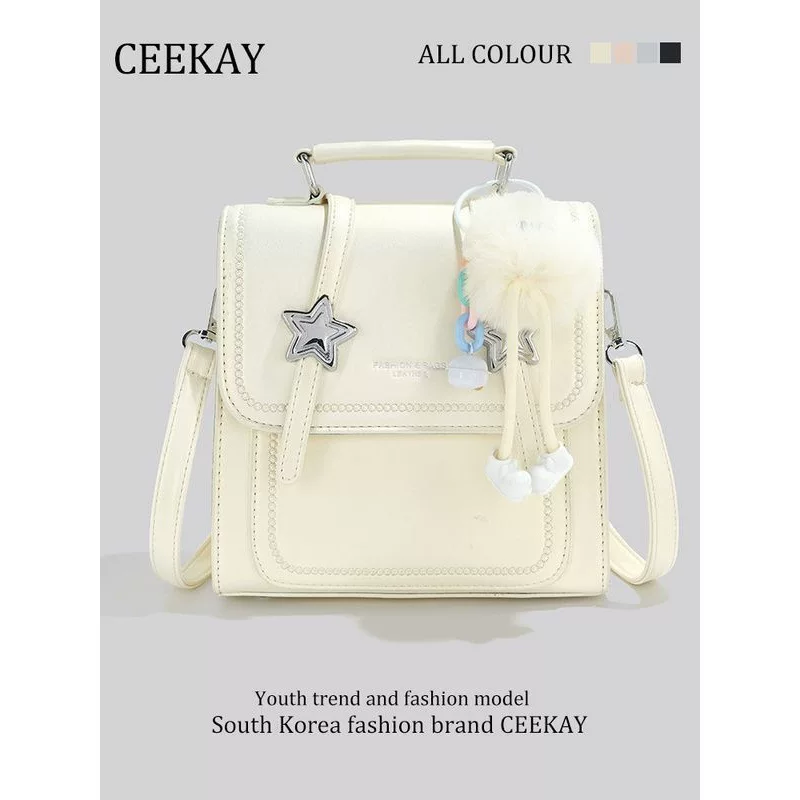 Genuine small design backpack, one-shoulder bag, fashionable universal shoulder bag, city style