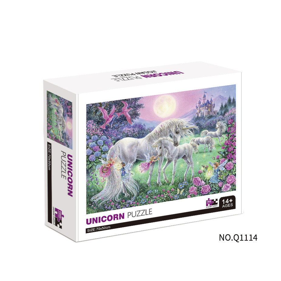 Puzzles de papel transfronterizos adultos 1000 piezas paisaje mapa de animales puzzle desempaquetado plano puzzle juguete regalo
