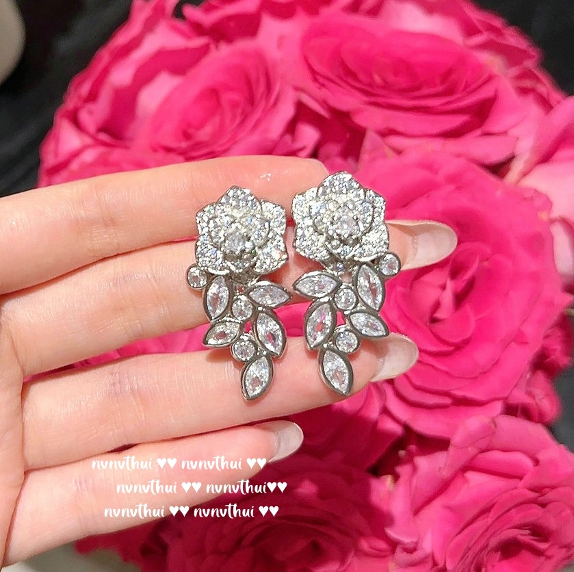 321GG water drops of wheat ears rose vermiculite earrings ~ no box